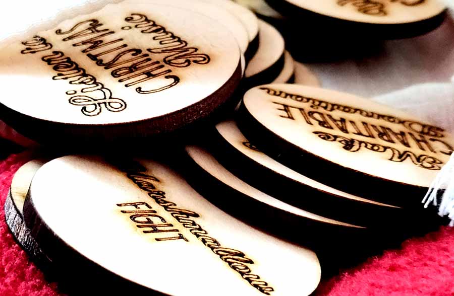 Engraved Wooden Christmas Activity Tokens | Handmade in the USA