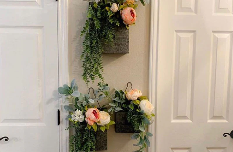 Galvanized Metal Wall Planters  Set of 3