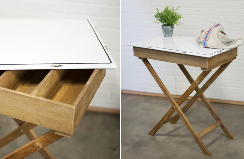 Chippy Paint Enamel Storage Table