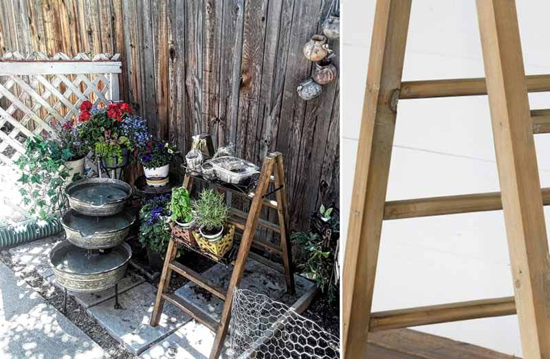 Wooden Tabletop Display Ladder