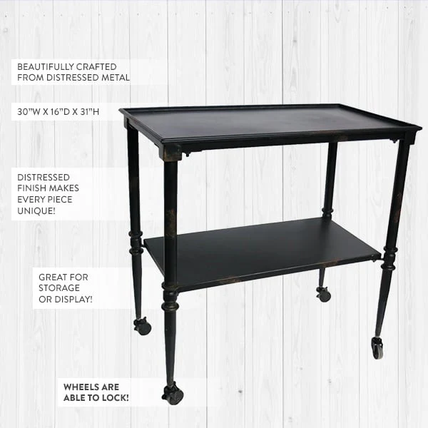 Black Metal Rolling Cart