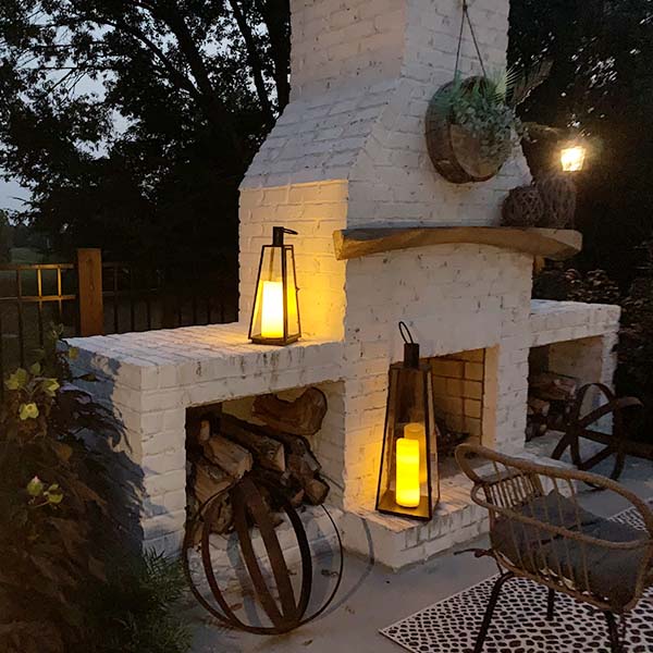 Geometric Iron Floor Lanterns, Set of 2