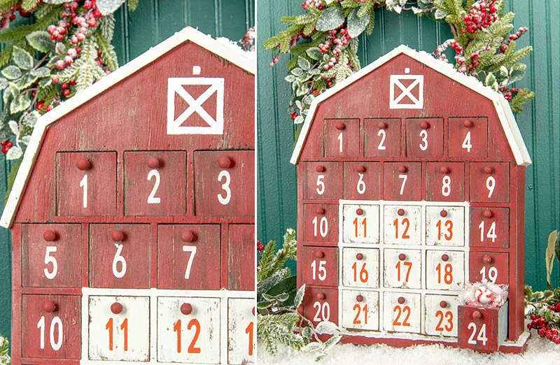 Wooden Barn Advent Calendar