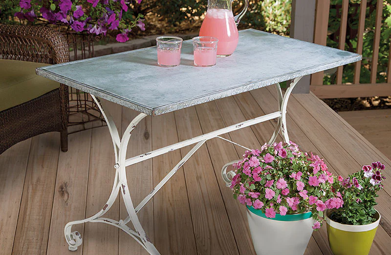 Distressed Galvanized Table