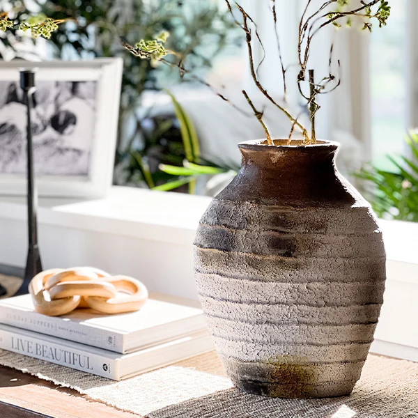 Textured Ribbed Vase