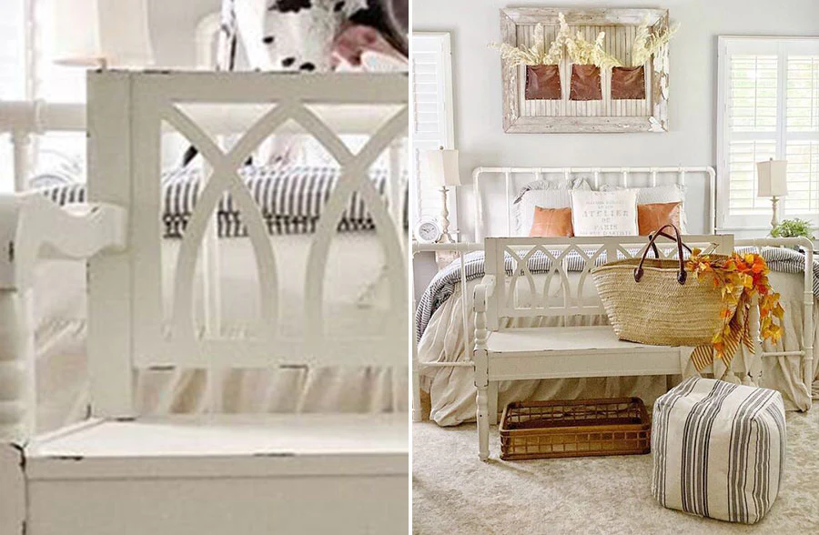 Chippy White Wooden Bench