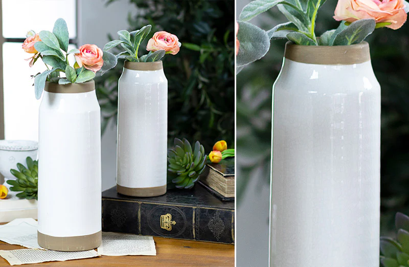 Tall Ceramic Vases, Set of Two