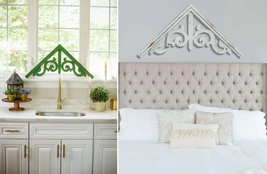 Decorative Carved Wooden Arch, Pick Your Color