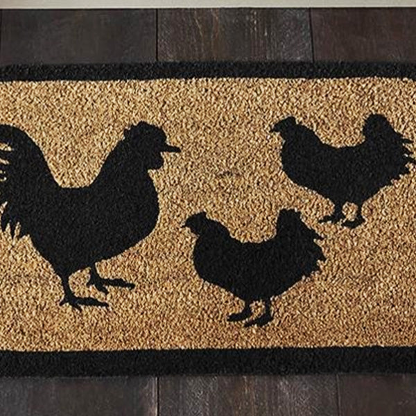 Down Home Rooster & Hens Coir Rug