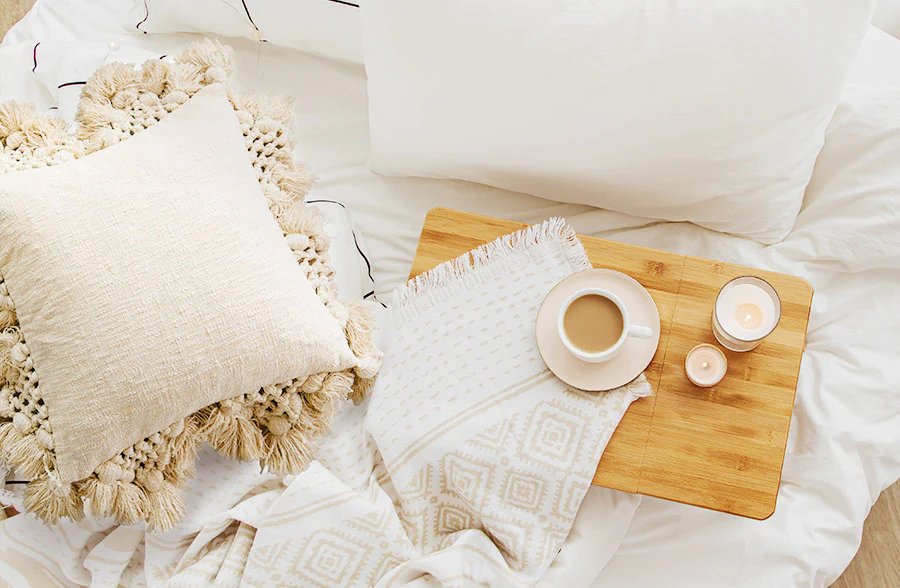 Fringe Edge Linen Throw Pillow