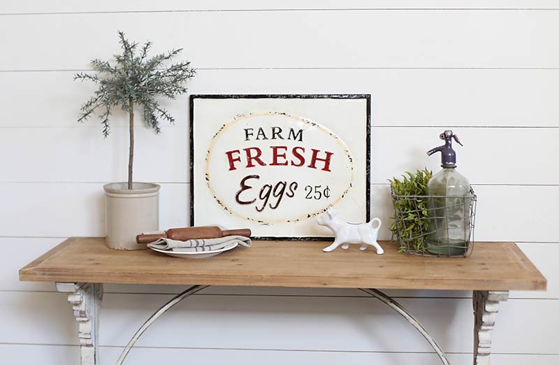 Farm Fresh Eggs Enamel Sign