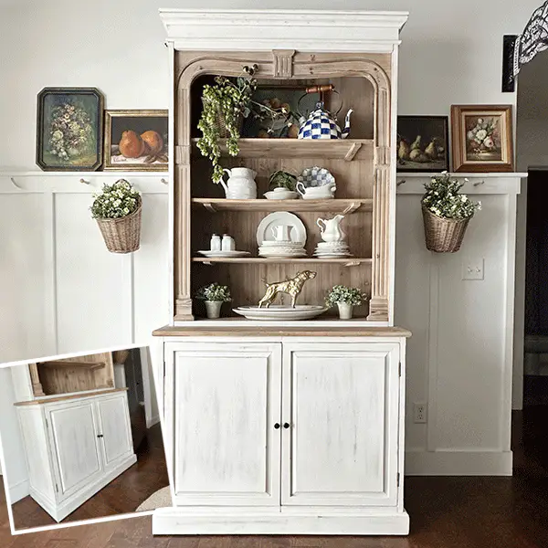 Giant Distressed Farmhouse Hutch Cabinet