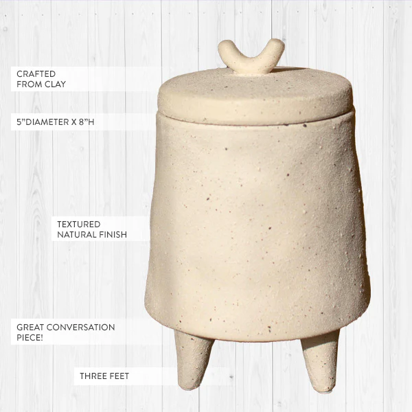 Footed Ceramic Cylinder Canister