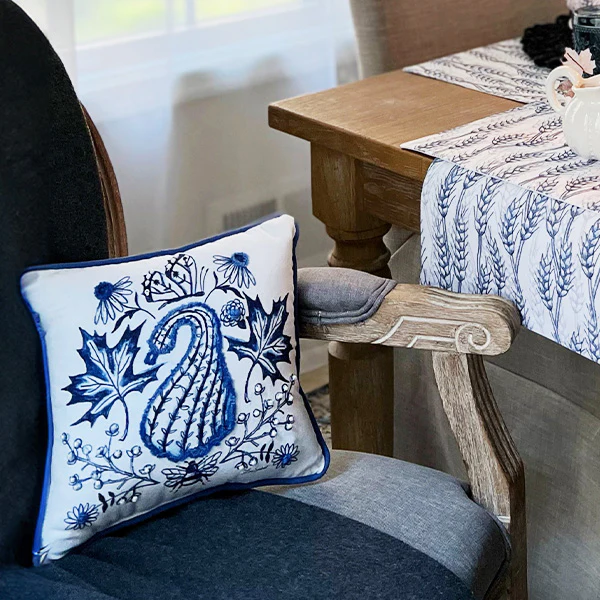 Gourd Pillow | Blue Harvest