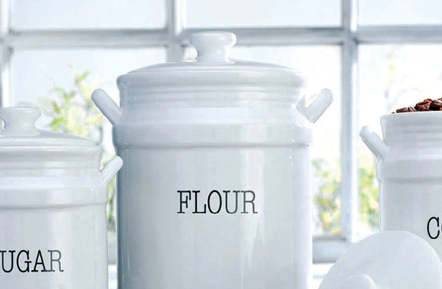 LARGE Ironstone Inspired Airtight Food Canisters, Set of 3