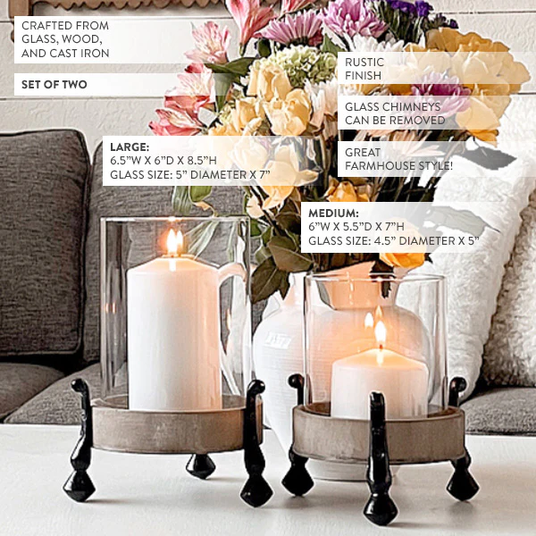 Wooden Candle Risers, Set of 2