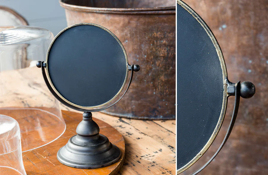 Round Blackboard Sign on Stand