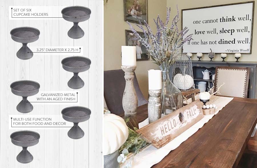 Tin Cupcake Stands, Set of 6