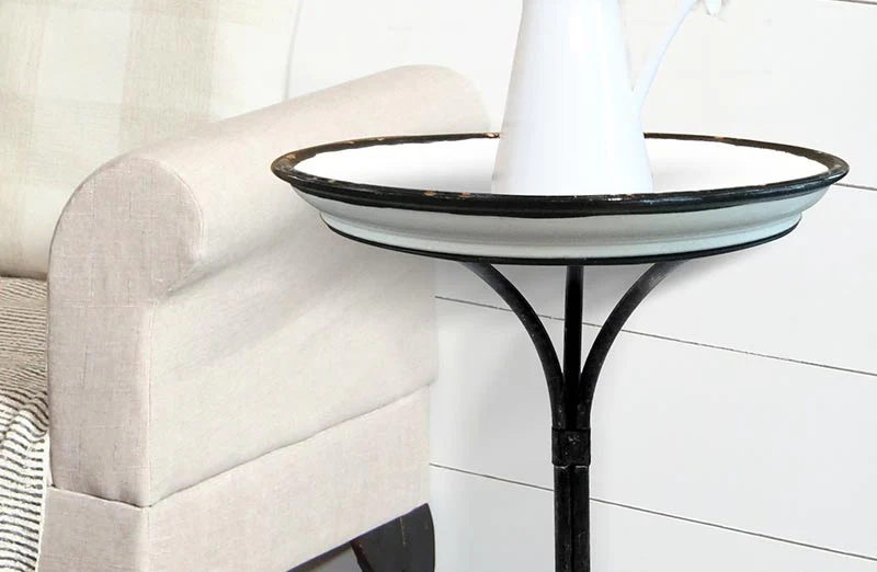 French Enamel Top Table