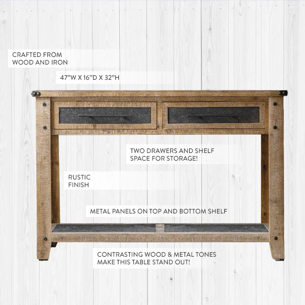 Industrial Entryway Storage Table