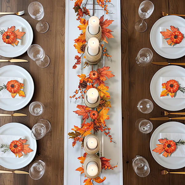 Harvest Leaf and Berry Garland | Autumn Glow