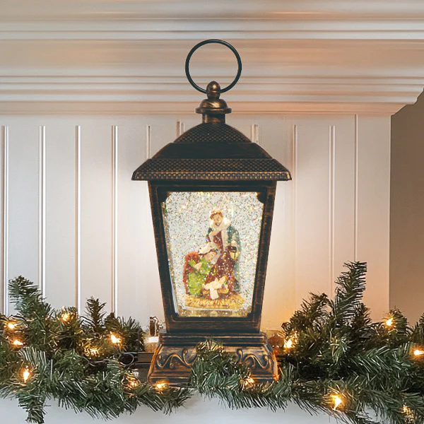 Christmas Light Up Sparkling Nativity Lantern