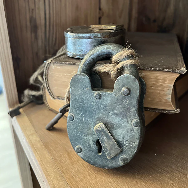 FOUND Antique Brass Locks with Keys, Set of 2