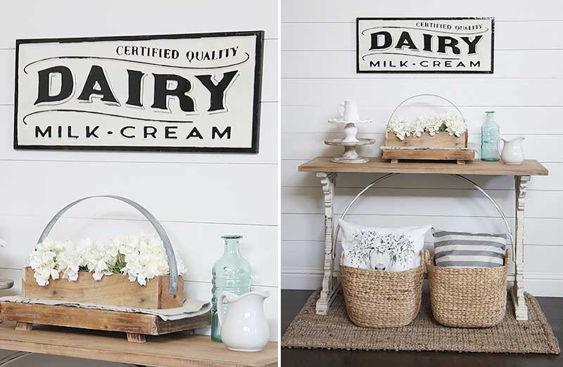 *HUGE* Embossed Dairy Sign