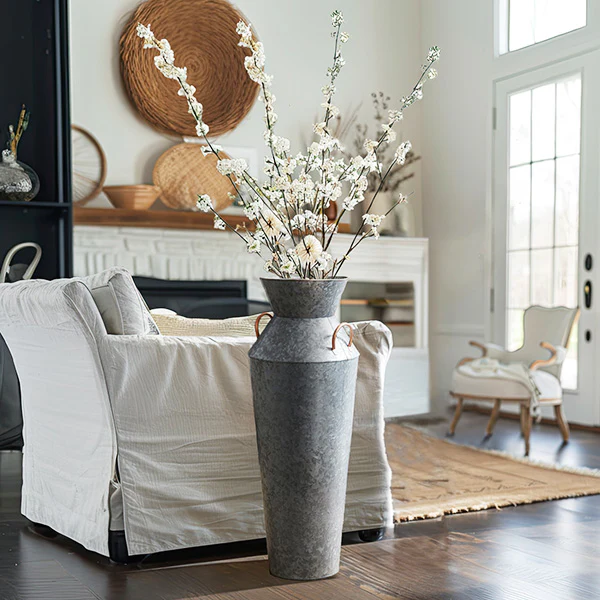 35 inch Galvanized Tall Floor Vase