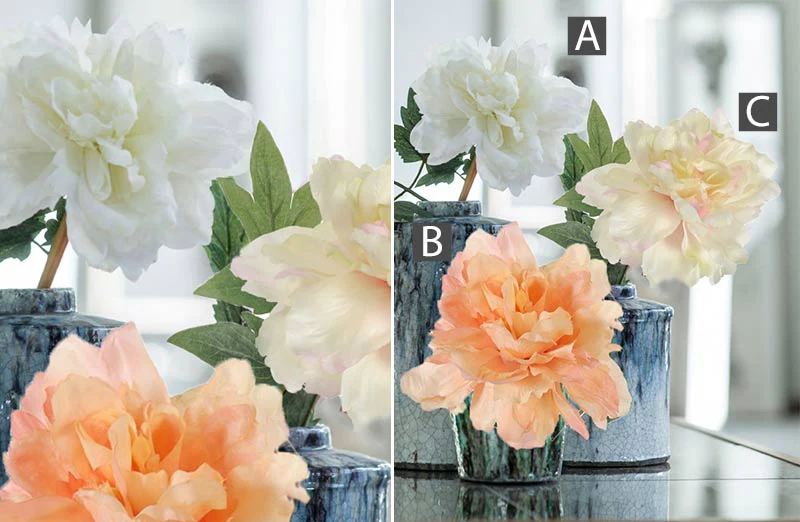 Lifelike Peony Bouquet  Set of 3 Stems