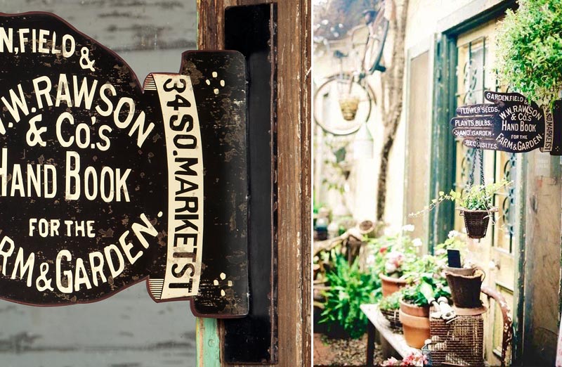 Double Sided Metal Gardening Handbook Sign