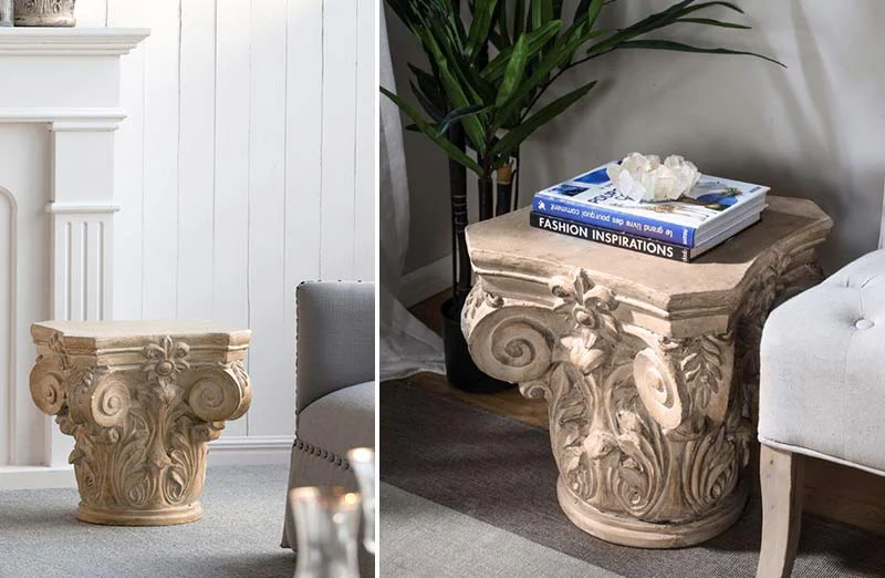 Large Carved Pillar Pedestal