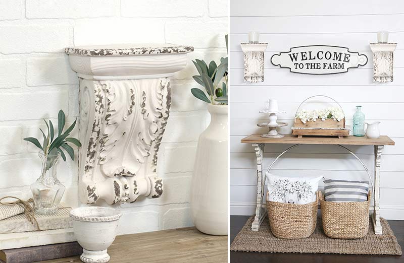 Victorian White Distressed Corbel