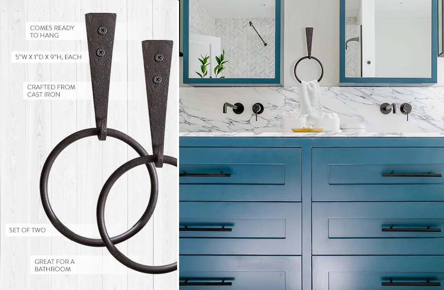 Iron Towel Ring, Set of 2