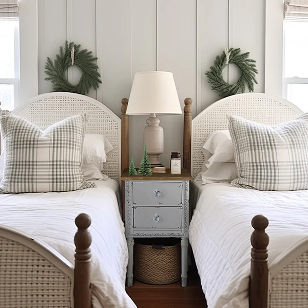 Distressed Finish Victorian Nightstand with Optional Wheels