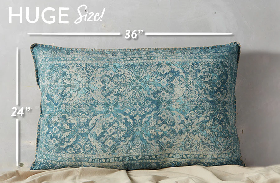 Vintage Distressed Blue Pillow