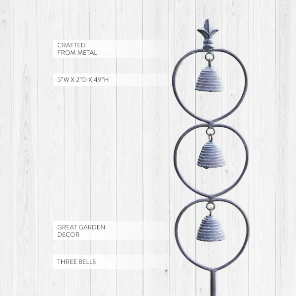 Fleur de Lis Garden Bell Stake