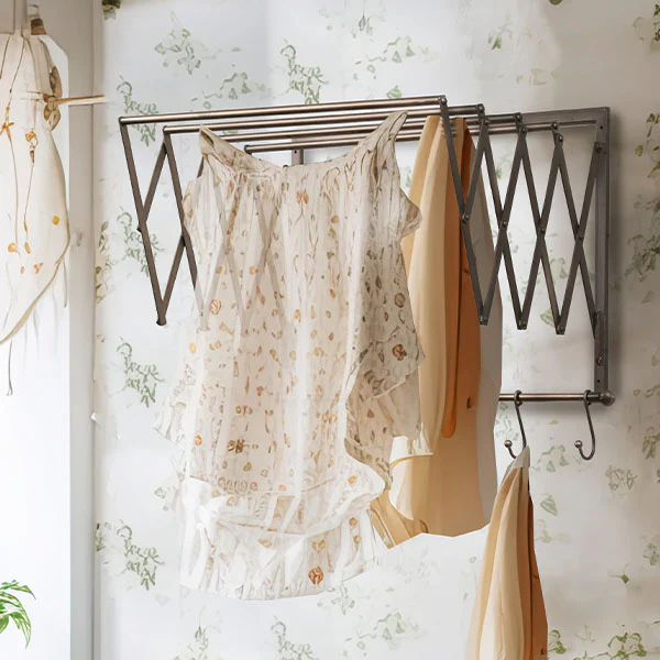 Wall Drying Rack with Hooks