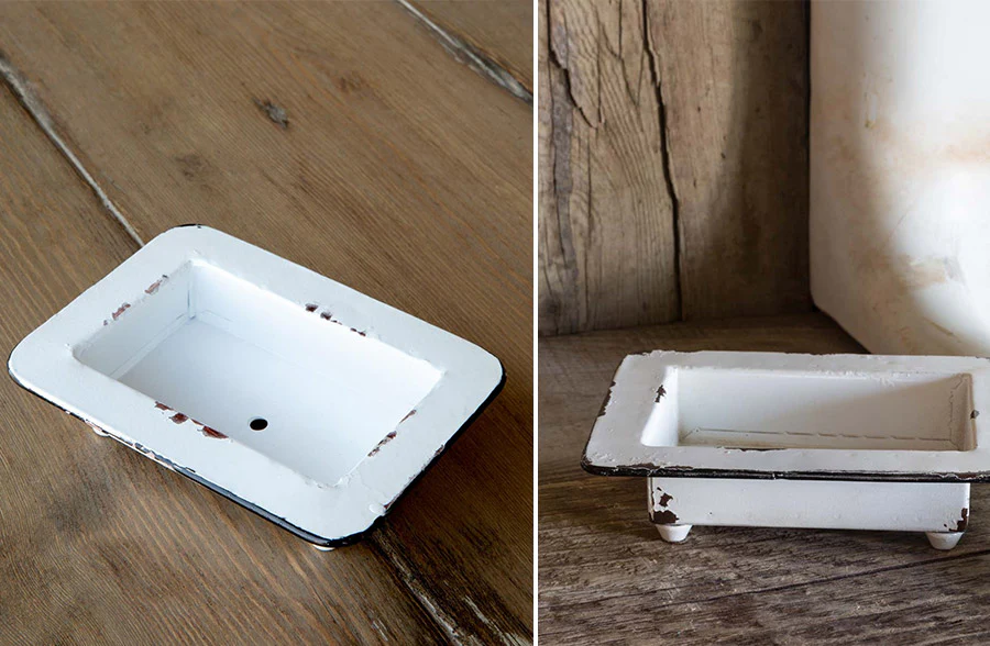 Painted Café Soap Dish, Set of 2