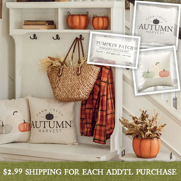 Fall Farmhouse Pillow Cover, Pick Your Style
