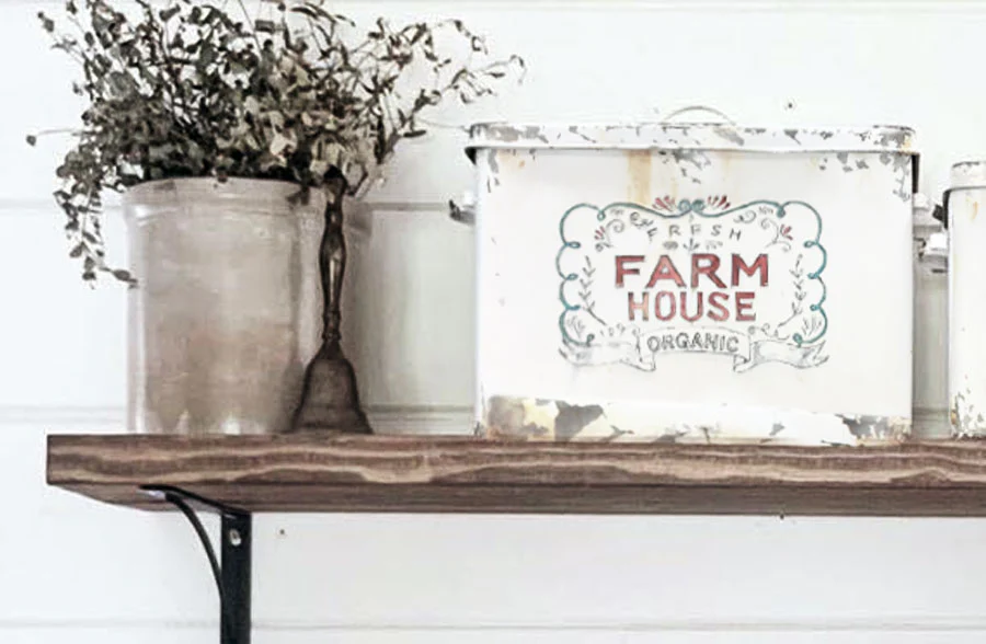 Distressed White Farm House Bins
