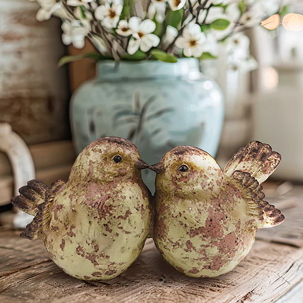 Brown Spring Perched Bird Decor