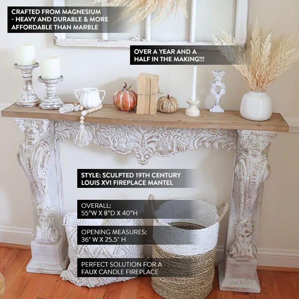 19th Century Louis XVI Inspired Fireplace Mantel | DES Exclusive