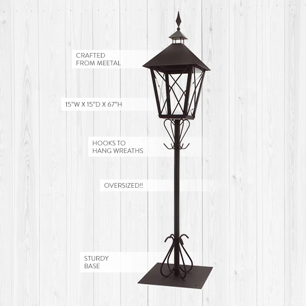 Oversized 67 Inch European Iron Street Lantern