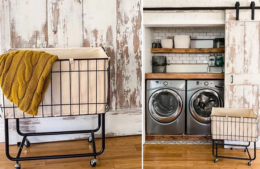 Rectangular Rolling Laundry Cart