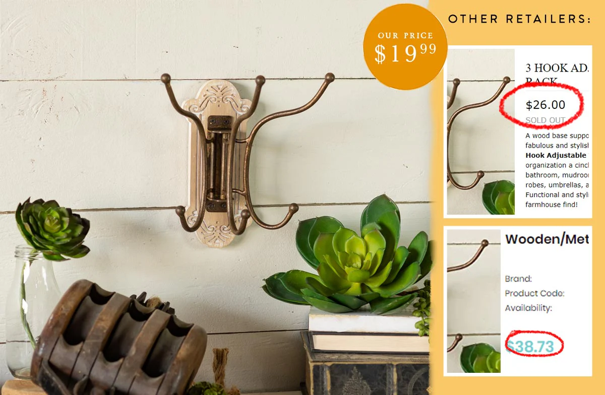 Carved Wooden Wall Hook System