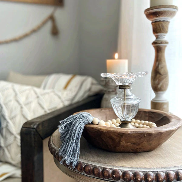 Round Wooden Dough Bowl