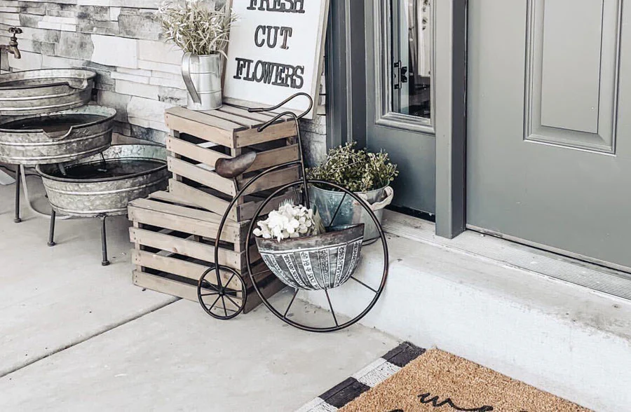 Vintage High Wheel Bicycle Planter