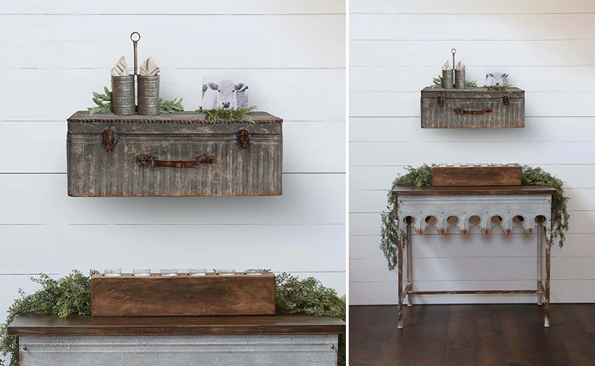 Metal Suitcase Wall Shelf